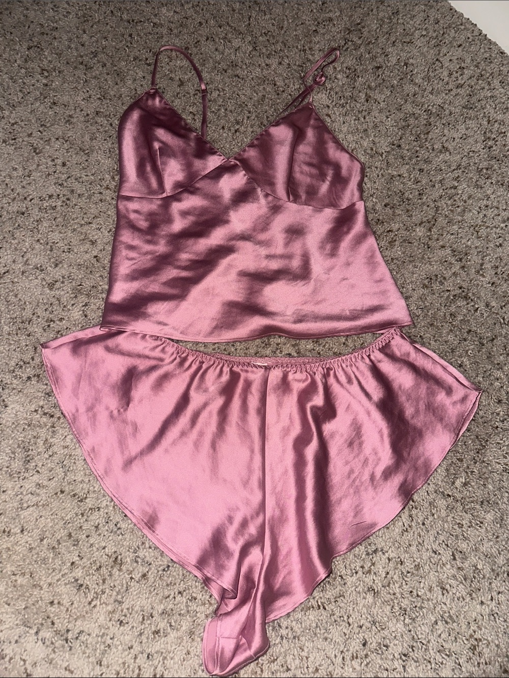 Victoria's Secret Satin Cami & Shorts Set - Dusty Rose